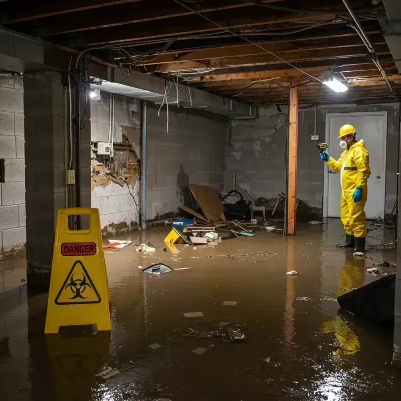 Flooded Basement Electrical Hazard in Plains, KS Property